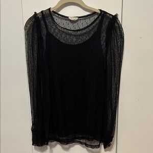 Chic Black Sheer Women's Blouse